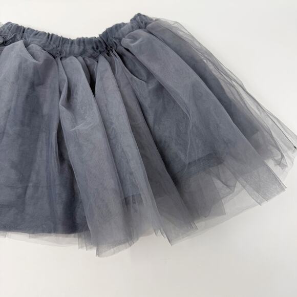 New Zara Girls 5-6 Y Dark Gray Tulle MIni Skirt Pull On Layered 5-6T NWT - Picture 3 of 7